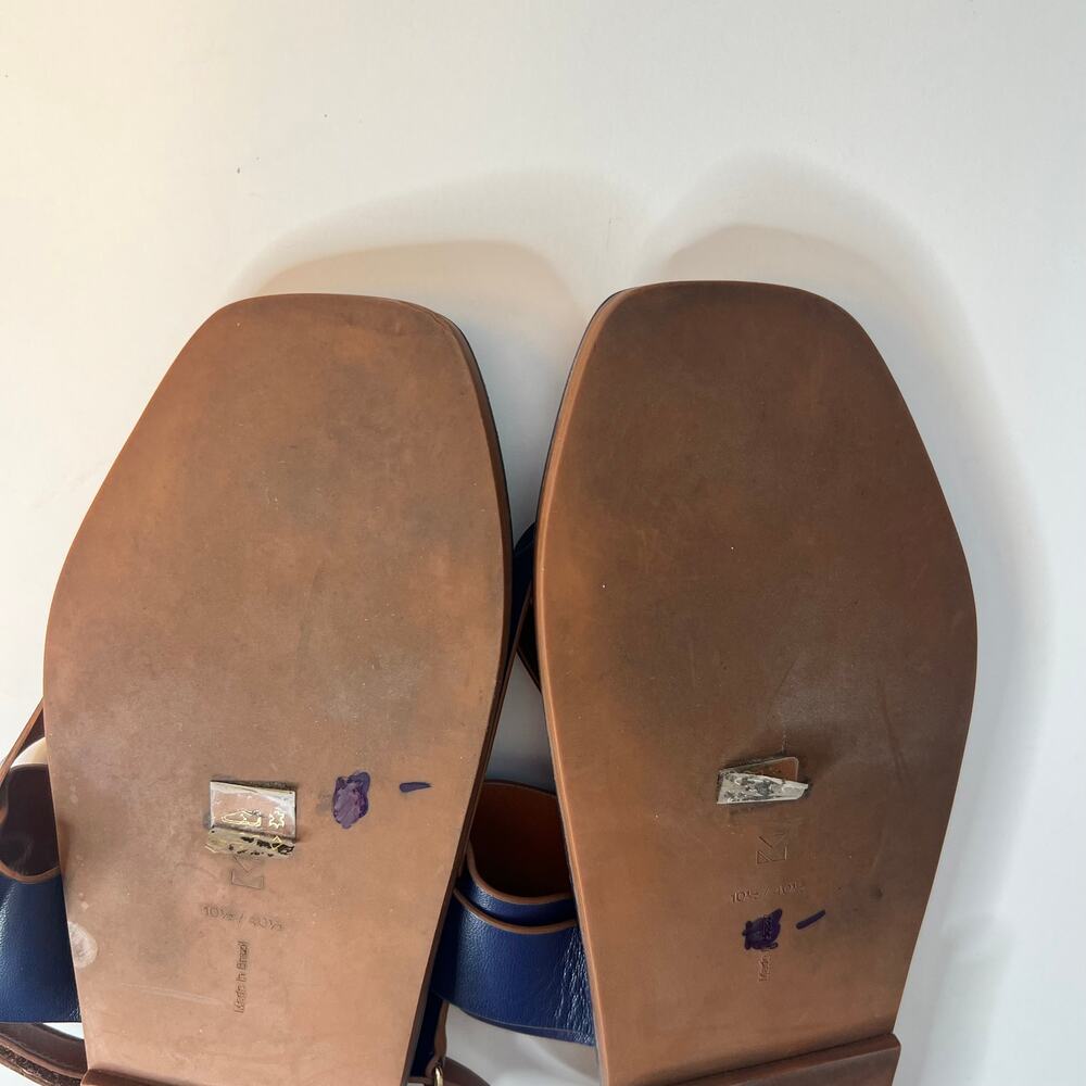 MERCEDES CASTILLO Adria Napa Thong Flat Sandals Blue 10 1/2 - Picture 7 of 8
